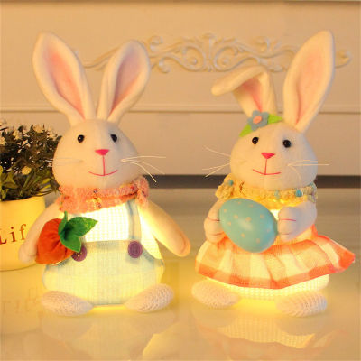 Light-emitting Desktop Basket Kids Carrot Decoration Doll Radish Hold Luminous Bunny Happy Toys Easter Standing