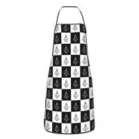 Masonic Checker Pattern สำหรับผู้หญิง ผ้ากันเปื้อนผู้ชาย Masonic ผู้ใหญ่ Unisex Kitchen เชฟ Bib Tablier Cuisine Cookie