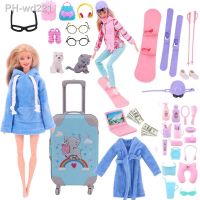 Kawaii Blue Plush Clothes Travel Accessories Rinse Surf Nursing Blister Set For 30Cm Barbiees amp;BJD Doll Toys Blister Toys