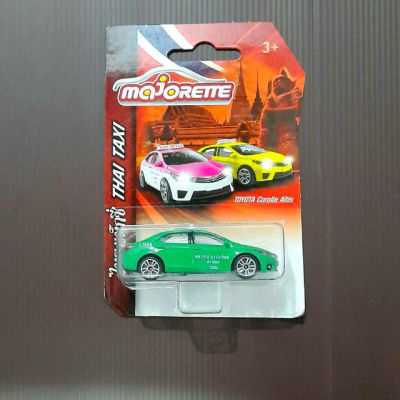 Majorette Thai Taxi โมเดลรถแท็กซี่เหล็ก สีเขียว ผลิตจากโลหะผสมอัตราส่วน 1 : 64