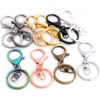 5pcs/lot 30mm Key Ring Long 70mm Popular classic 11 Colors Plated lobster clasp key hook chain jewelry making for keychain Key Chains