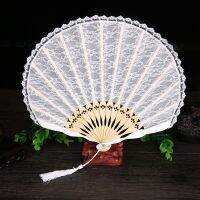 Japanese Style Shell Fan Custom Vintage Boutique Ladies Japanese Folding Fan Wholesale Handmade Lace