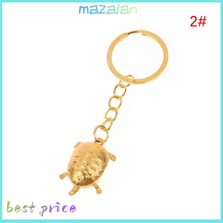 mazalan-พวงกุญแจเต่าทองจี้เงินโชคดีเต่าเครื่องประดับตกแต่งบ้านสำนักงาน