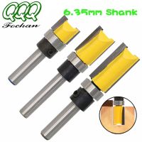 QQQ 1PC 1/4 Shank แม่แบบ Trim บานพับ Mortising Router Bit Straight end mill trimmer ทำความสะอาด flush trim Tenon Cutter forWoodwor