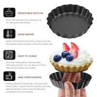 13 Pcs Egg Tart Molds, 3inch Mini Tart Pans Removable Bottom, Cupcake Cake Muffin Mold Tin Pan Baking Tool