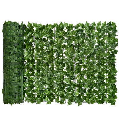 【cw】Artificial Privacy Fence Screen 79x20inch Faux Ivy Leaf Hedges 2x0.5m Leaf Fence Panels for Indoor Outdoor Garden Balcony Deck