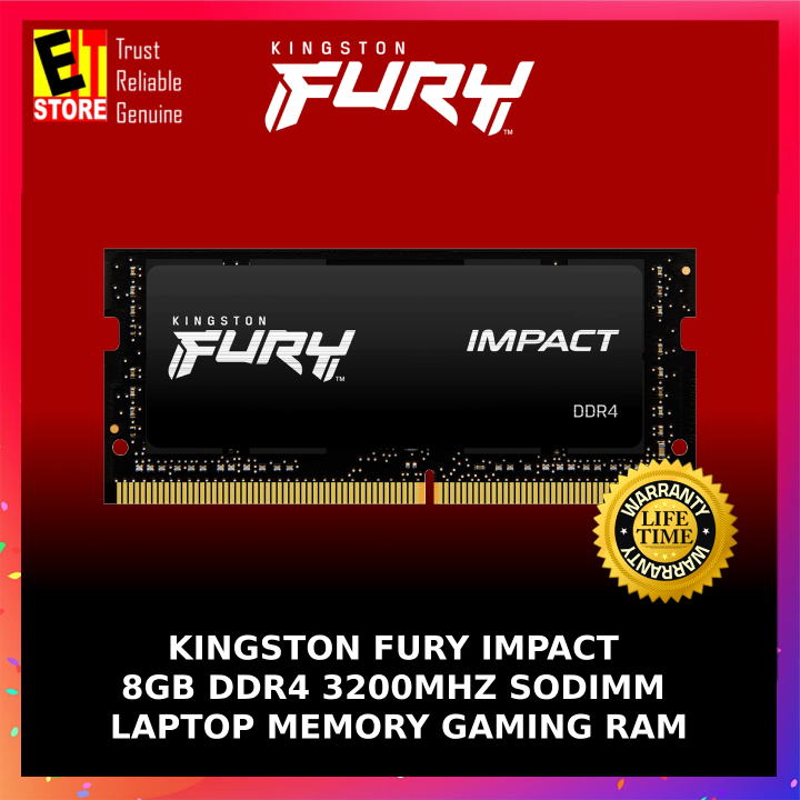 KINGSTON MEMORY FURY IMPACT 8GB / 16GB /32GB DDR4 3200MHZ CL20 SODIMM