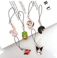 Hot Sales 1 Piece Anime Metal Bunny Frog Cartoon Phone Charms Cute USB Flash Drive Decoration Keychains Lanyard Phone Strap