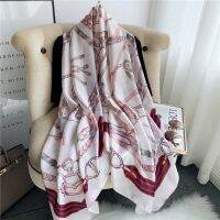 《Miki Xinyuan》ผ้าพันคอผ้าไหมหรูหราสำหรับผู้หญิง SpingShawls และ Wrap Beach Cover Up HighPashmina FoulardScarves