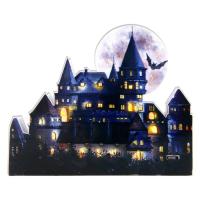 Halloween Tabletop Castle Decorations Tabletop Decor Castle Centerpiece PVC Table Sign &amp; Light up Decoration Free Standing Tiered Tray Decor Halloween Party Supplies for Indoor Home fine