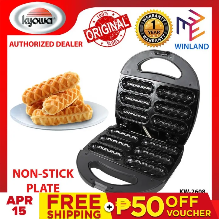 Electric Hotdog Waffle Maker Pan (Black) KW268 Winland Lazada PH