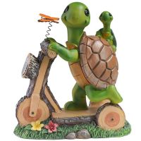 Turtle Outdoor Solar Light Turtle Statue Night Light Cute Turtle Small Butterfly Decoration Statue Outdoor