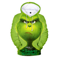 Green Grinch 3D Print Hoodie Men Women Daily Casual Hooded Pullover Jacket Autumn Funny Cartoon Pattern Loose Sportswear 4XL