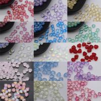 50Pcs Loose Beads 6mm Glazed Glass Jewelry Accessories Earrings Exquisite Plated Color