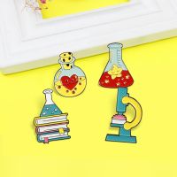 【CW】✢✻  Science Enamel Pin Microscope Test Tube Beaker Chemistry Pharmacist Custom Brooches Badge Lapel Jewelry