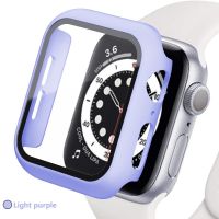 ชุดเคสสำหรับ Apple Watch กระจก8 7 45มม. 44มม. 40มม. Iwatch 6 SE 5 4 3 42มม. 38มม. + ฝาครอบป้องกันหน้าจออุปกรณ์ป้องกันหน้าจอ Apple Watch