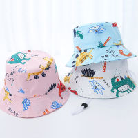 หมวกปีกกว้าง หมวกบักเก็ตเด็ก   พิมพ์ลายไดโนเสาร์ น่ารักๆ อายุ 1-3 ปี