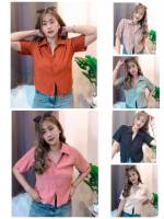 ✨ New✨  เสื้อยืดคอปกสีพื้นงานสาวอวบ✨ ✨ ยึดได้ 38-44✨ ✨