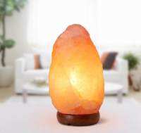 Himalayan Salt Lamp โคมไฟหินเกลือภูเขาหิมาลัย 2.5-4 kg. โคมไฟหินเกลือ โคมไฟหิมาลายัน ฮวงจุ้ย รูปทรงธรรมชาติ ฐานไม้ (พร้อมใช้งาน)