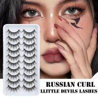 YOKE 10 Pairs ทำด้วยมือ ปุย ธรรมชาติ ขนตาขดรัสเซีย DD Curl Lashes ขนตาปลอม 10-23มม.