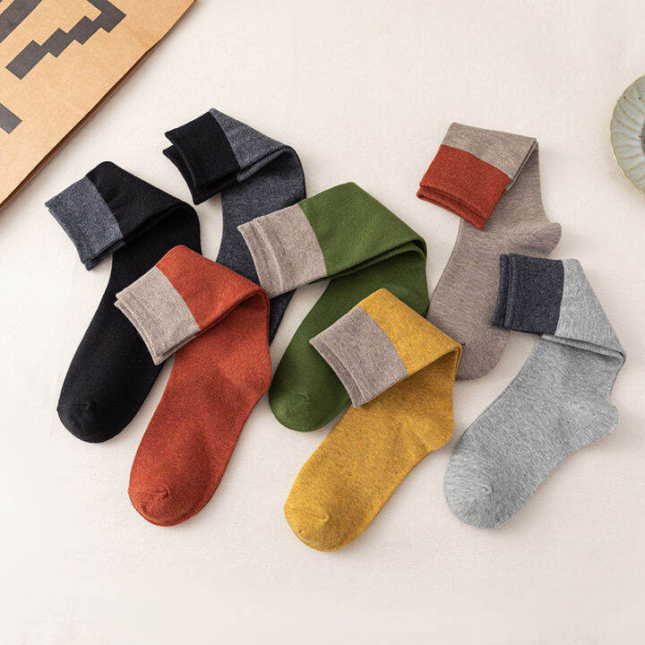 5-pairs-socks-womens-cotton-socks-fashion-spring-and-summer-socks-color-matching-stockings-womens-high-quality-korean-version