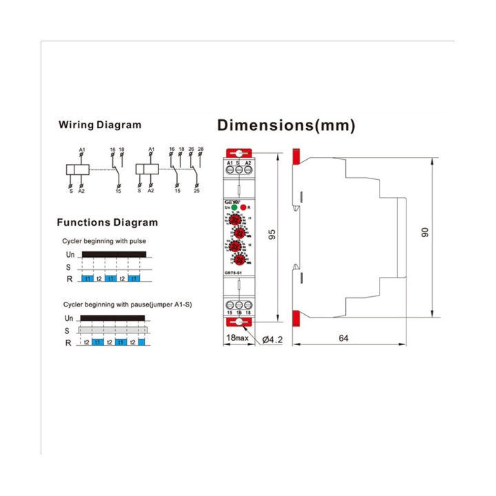 geya-grt8-s-asymmetric-cycle-timer-relay-spdt-16a-electronic-repeat-relay-grt8-s1