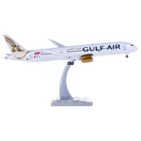 1:200 Scale Gulf Air Airlines เครื่องบิน B787-9 HG11007GR พลาสติก ABS ประกอบรุ่น W Base Landing Gear เครื่องบินสำหรับคอลเลกชัน