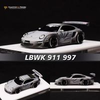 TP 1:64 LBWK 911 997ต่อสู้โลหะผสมเรซินสีเทาของเล่นในสต็อกโมเดลรถยนต์ไดโอรามา