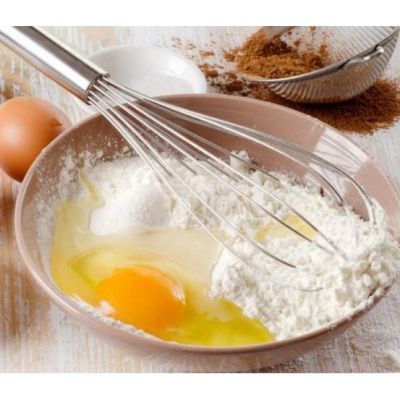 ตะกร้อตีไข่ ตะกร้อตีแป้ง ที่ตีแป้ง ที่ตีไข่ ตะกร้อมือ ตะกร้อกวนสแตนเลส ขนาด 30CM.