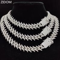 Men Women Hip Hop Chain Necklace 20mm Width Thorn Shape Chains Hiphop Iced Out Bling Bling Necklace Fashion Charm Jewelry