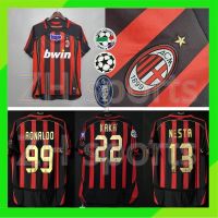 ❏✕ เสื้อกีฬาแขนสั้น ลายทีมชาติฟุตบอล AC milan 2006 2007 06 07 AC KAKA 22 NESTA 13 RONALDO 99 ชุดเหย้า