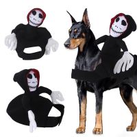 ZZOOI Skull Death Halloween Costume for Dog Scary Festival Trick Or Treat Pet Cat Cosplay Suit Personalized Party Cloak Pet Clothing