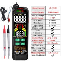 ZZOOI ZL128B USB Charge Digital Multimeter 9999 LCD Color Display DC AC Voltage Current Capacitance Multimetro NCV Hz Live Wire Tester