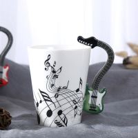 Ceramic electric instrument milk coffee cup note water cup mug music cup