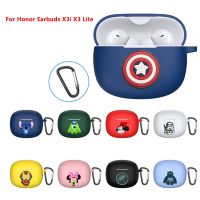 New Disney Soft Silicone Cover For Huawei Honor Choice Earbuds X3i X3 Lite Case With Hook Antifall Protective Sleeve Accessories Wireless Earbud Cases