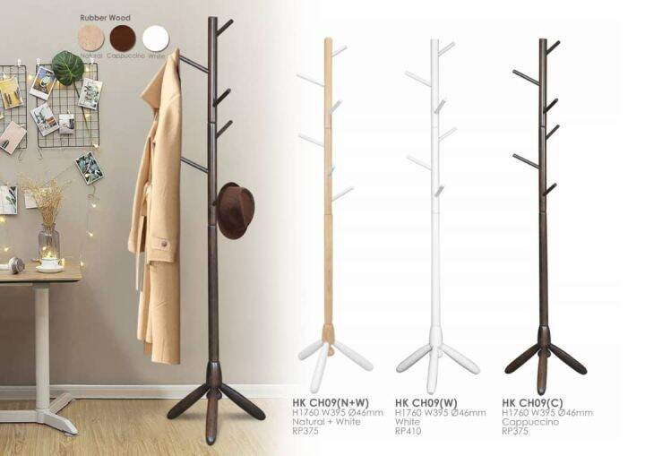 GHG09 Solid Wooden Swivel Coat Rack / Coat Hanger / Hat Hanger Stand Lazada