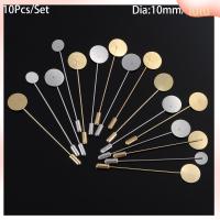 LULU 10pcs/set ใหม่ การทำเครื่องประดับ ชุด ถาดหลังเบี้ย อุปกรณ์เสริมเข็มกลัด เข็มหมุด จี้