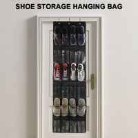 【YF】 24 Pockets Wall Storage Bag Nonwoven Hanging Shoe Organiser Rack Behind Doors with 3 Metal Hooks Household