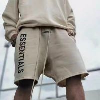 ✺卐☽ Fear OF GOD Duplex ESSENTIALS Season กางเกงขาสั้นซิลิโคนกางเกงลําลอง