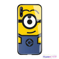 UCUC เคสโทรศัพท์เคสสำหรับHuawei Y7Pแก้วเคสโทรศัพท์Coolคลาสสิก 3Dน่ารักการ์ตูนกันกระแทกกระจกเทมเปอร์ฝาหลังกรณี