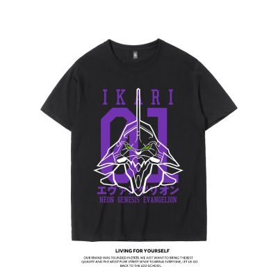 เสื้อวันพีช - Eva Neon Genesis Evangelion เสื้อยืด Ayanami Rei Asuka หมายเลข 1 อะนิเมะรอบแขนสั้นข้อ