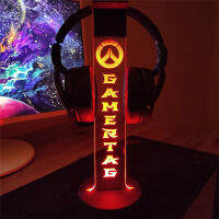 Overwatches ขาตั้งหูฟังส่วนบุคคล Custom Gamertag 3D Led Neon RGB Night Lights สำหรับเพื่อน Gaming Room ตกแต่งตาราง