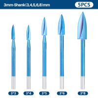 Xcan ไม้แกะสลักสว่าน5ชิ้นเหล็กคาร์ไบด์แข็งบดเสี้ยนชุดสำหรับการขุดเจาะแกะสลักแกะสลักบิตเครื่องมืองานไม้