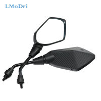 LMoDri 2PcsPair Motorcycle Mirror Scooter E-Bike Rearview Mirrors Electrombile Back Side Convex Mirror 8mm 10mm Carbon Fiber