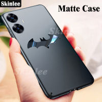 Realme C55 เคสโทรศัพท์ปิดหลังหรูหรา Realme C55ผิวด้านแบบเกล็ดน้ำแข็งด้านหลังโลหะบางค้างคาวผู้ชายเคสป้องกันกันลื่นสำหรับ Realme C55