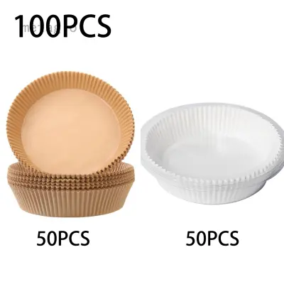 Metagio กระดาษรองหม้อทอดไร้น้ำมัน,กระดาษรองอบแบบใช้แล้วทิ้งไม่ติดกระดาษอบเกรดอาหารสำหรับอบขนมอบ100ชิ้น/เซ็ต