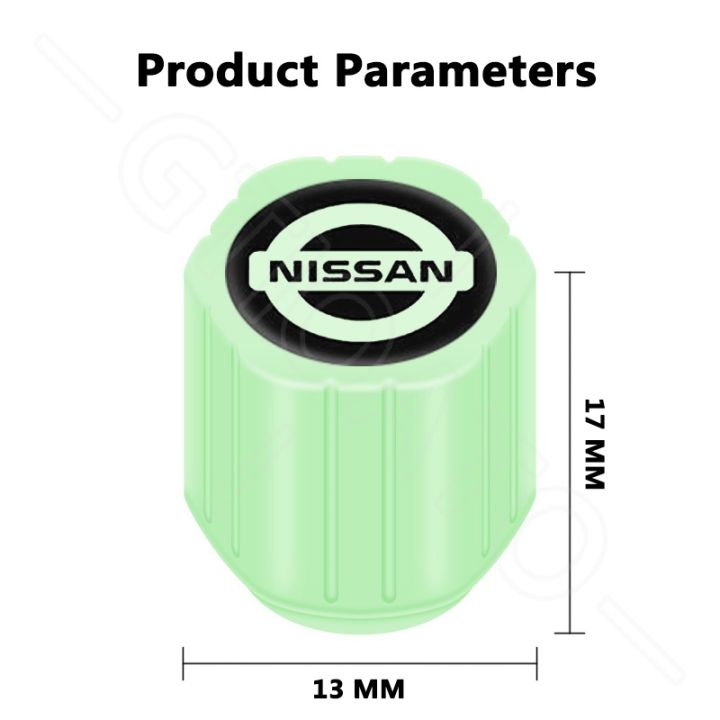 hot-4-ชิ้น-ฝาครอบวาล์วยางรถยนต์-เรืองแสง-ฝาครอบวาล์วยางล้อรถยนต์-กันฝุ่น-อุปกรณ์ตกแต่งรถ-สำหรับ-nissan-march-almera-navara-tiida-นิสสันมาร์ช-titan-นิสสันอัลเมร่า-นิสสัน-sylphy-juke-terra-อัลเมร่า-x-tr