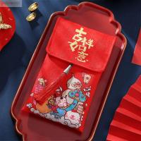 KAKA ปักลายตรุษจีนของขวัญวันเกิดเด็กๆถุงซานตาด้วยเงินสดซองจดหมายสีแดงซองสีแดงกระเป๋าสีแดง