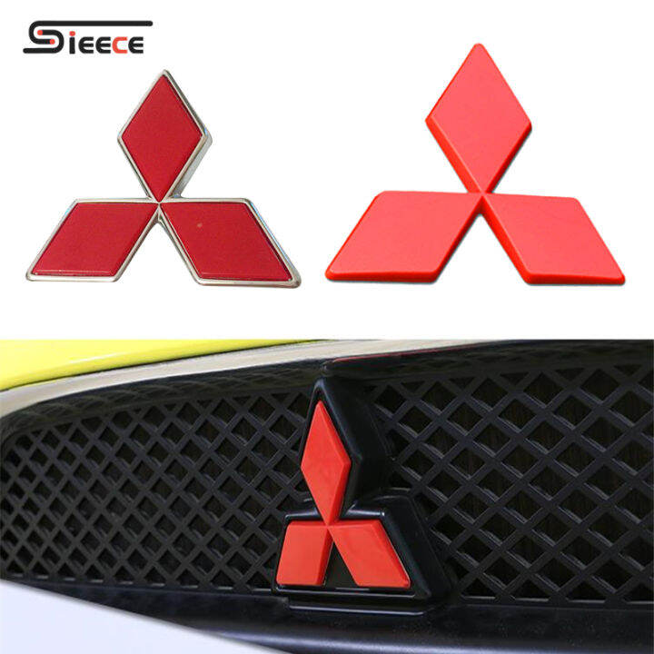 Sieece MITSUBISHI Logo Car Front Rear Trunk Lid Emblem Badge Sticker