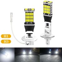 2ชิ้น H1ไฟตัดหมอก LED H3 LED ชิป4014 45SMD เลนส์หลอดไฟ12V หลอดไฟรถยนต์โคมไฟสว่างพิเศษขับรถ DRL โคมไฟอัตโนมัติ